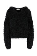 Sportmax Fuzzy Nylon Blend Sweater — Black