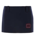 Miu Miu Wool-Cashmere Skirt — Navy