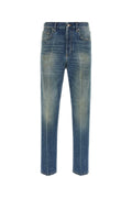 Versace Medium-Wash Cotton Jeans — Blue