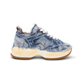 Hogan Frayed Denim Platform Sneaker — Blue