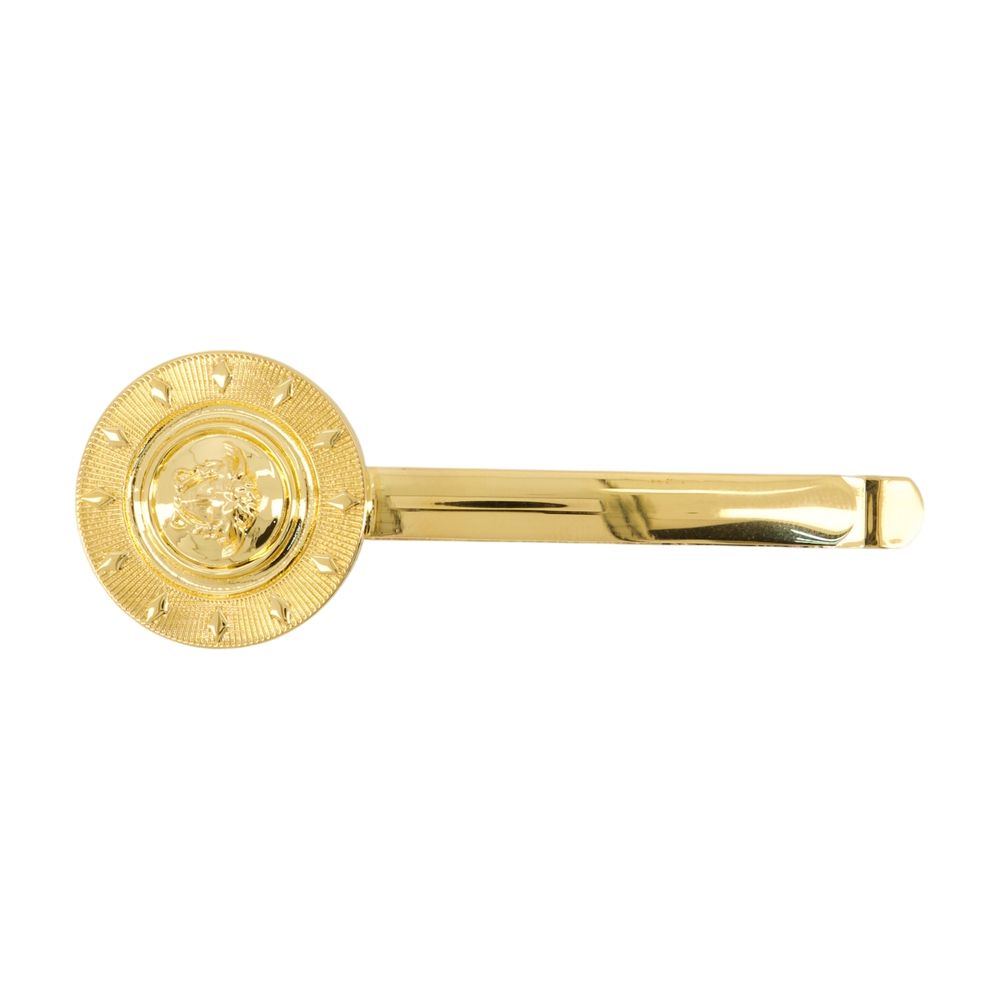 Versace Gold Metal Medusa Hair Clip — Gold