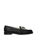 Jimmy Choo Crystal-Embellished Leather Loafer — Black