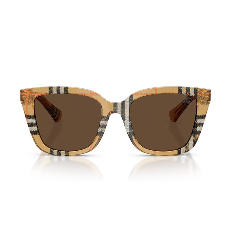 Burberry BE4487416373 Striped Acetate Sunglasses — Beige