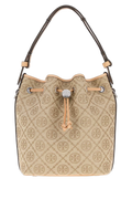Tory Burch Monogram Bucket Bag — Beige