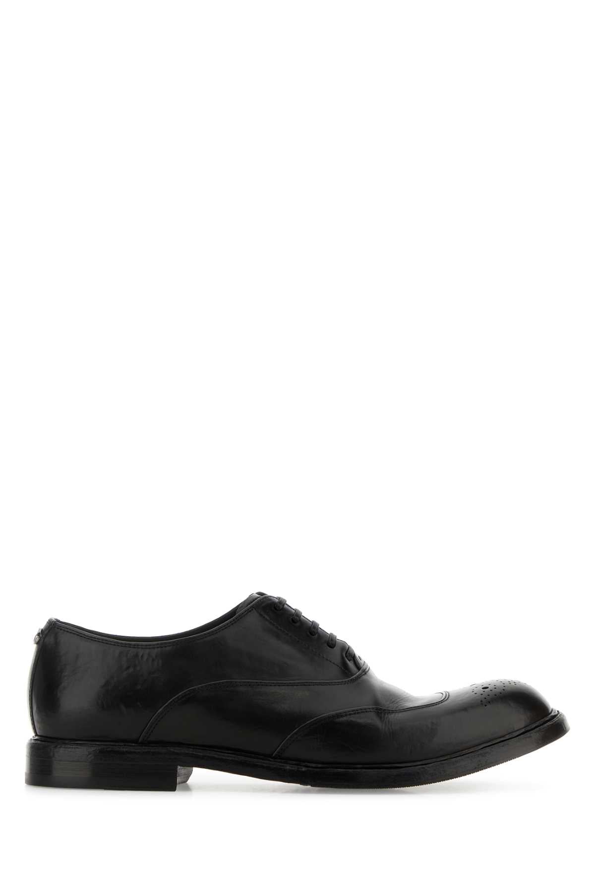 Dolce & Gabbana Leather Lace-Up Oxford — Black