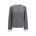 Prada Wool-Blend Crewneck Sweater — Gray