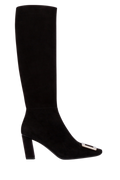 Roger Vivier Suede Knee-High Boot — Black