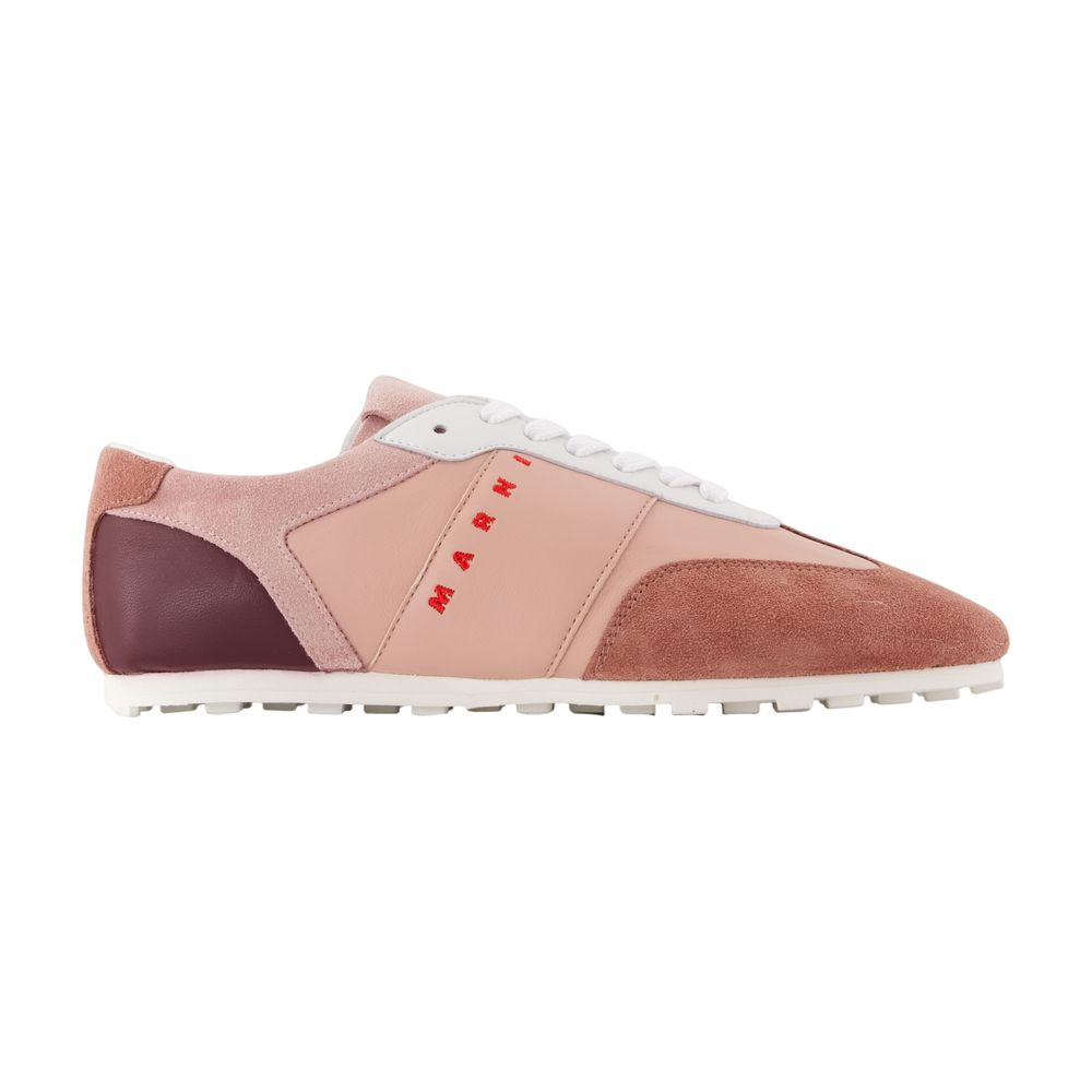 Marni Multicolor Lambskin Leather Sneaker — Pink