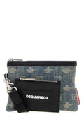 Dsquared2 Embroidered Denim Card Case — Blue