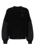 Sacai Ribbed Knit with Nylon Sleeves Sweater — Black