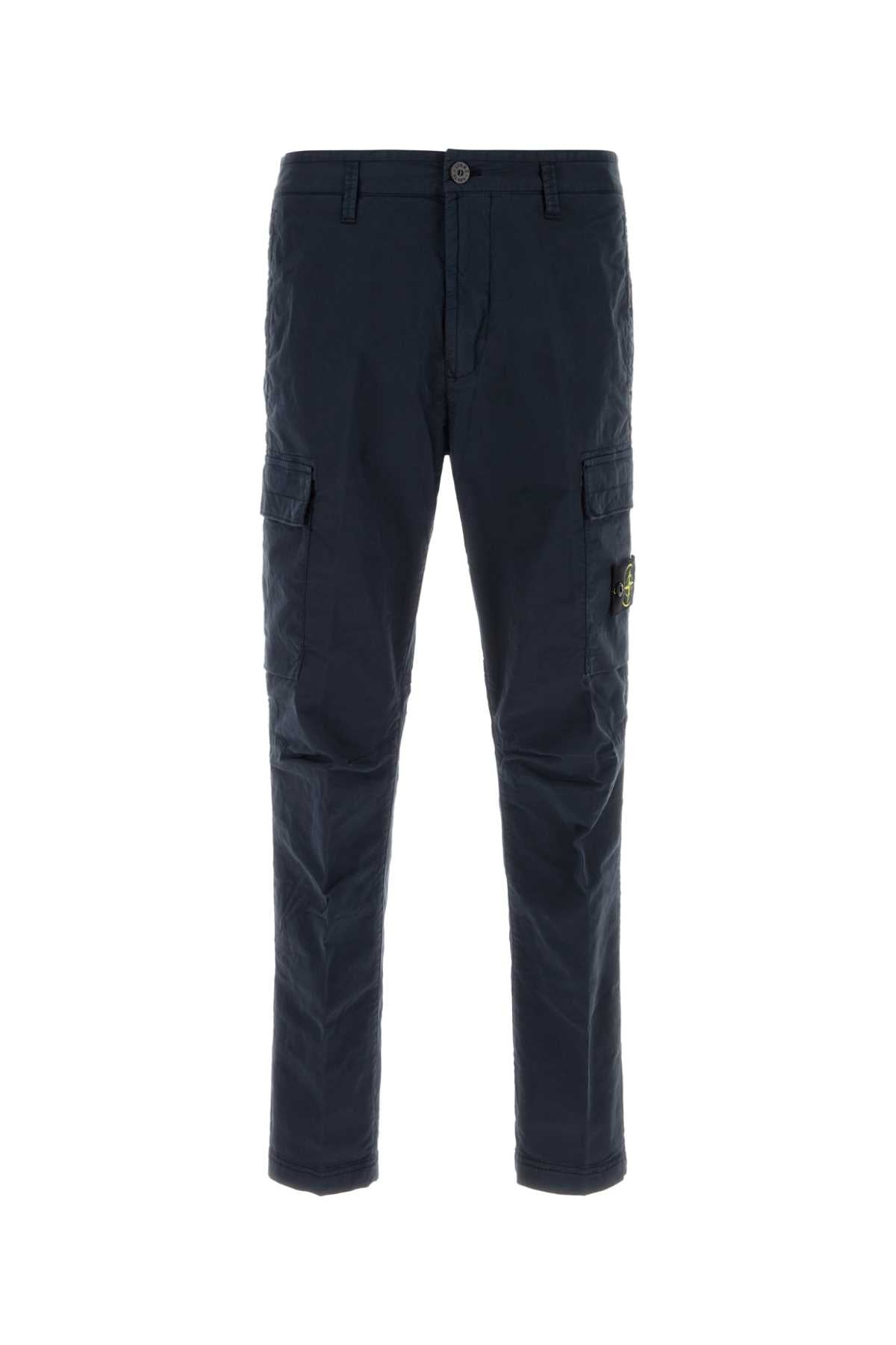 Stone Island Cotton-Elastane Cargo Cargo Pants — Navy
