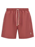 Brunello Cucinelli Technical Fabric Swim Shorts — Red