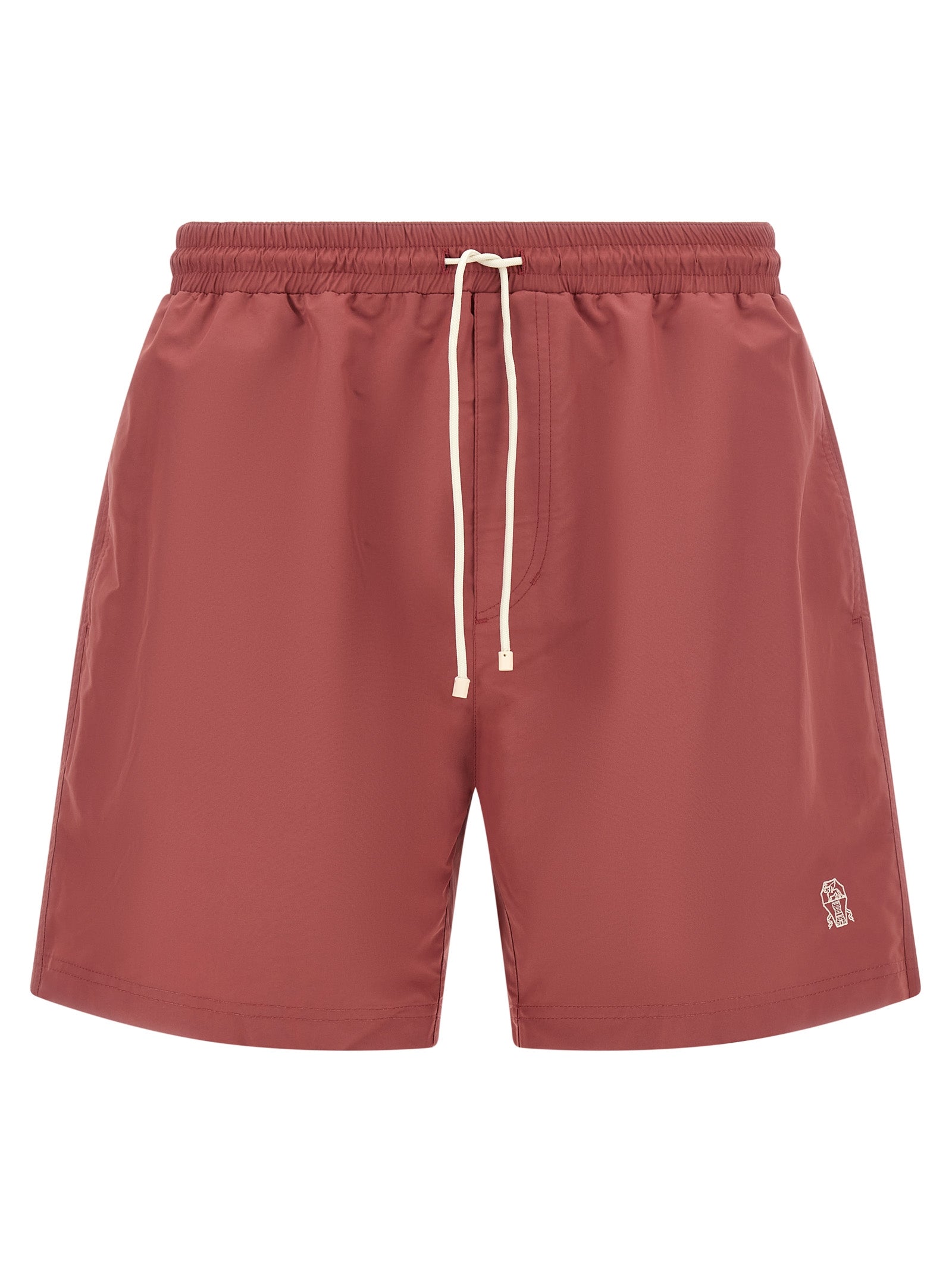 Brunello Cucinelli Technical Fabric Swim Shorts — Red