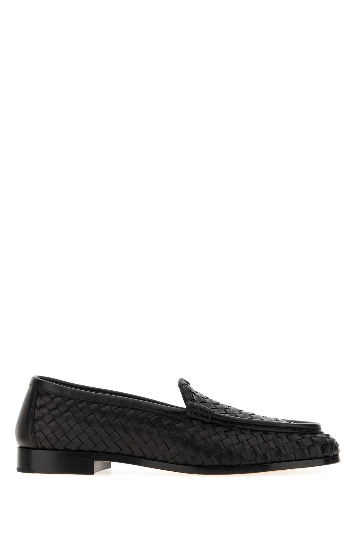 Bottega Veneta Intrecciato Leather Loafer — Black