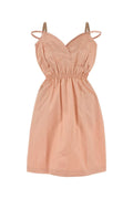 Miu Miu Sweetheart Neckline Cotton-Viscose Dress — Beige