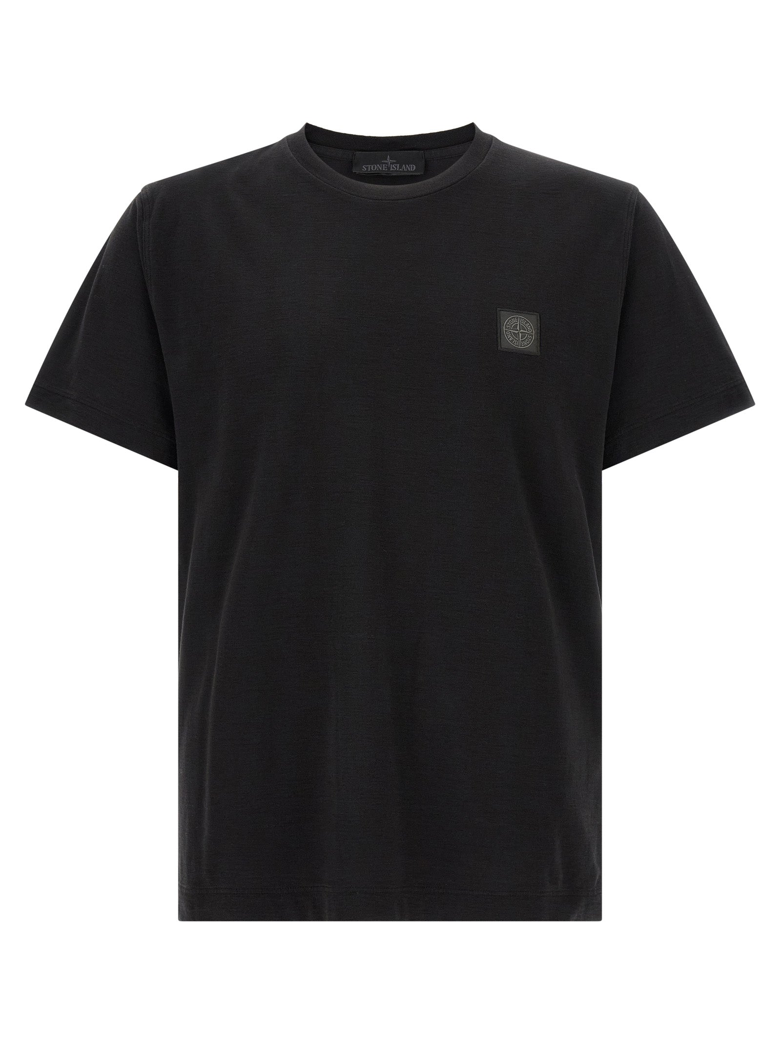 Stone Island Flamed Cotton T-Shirt — Black
