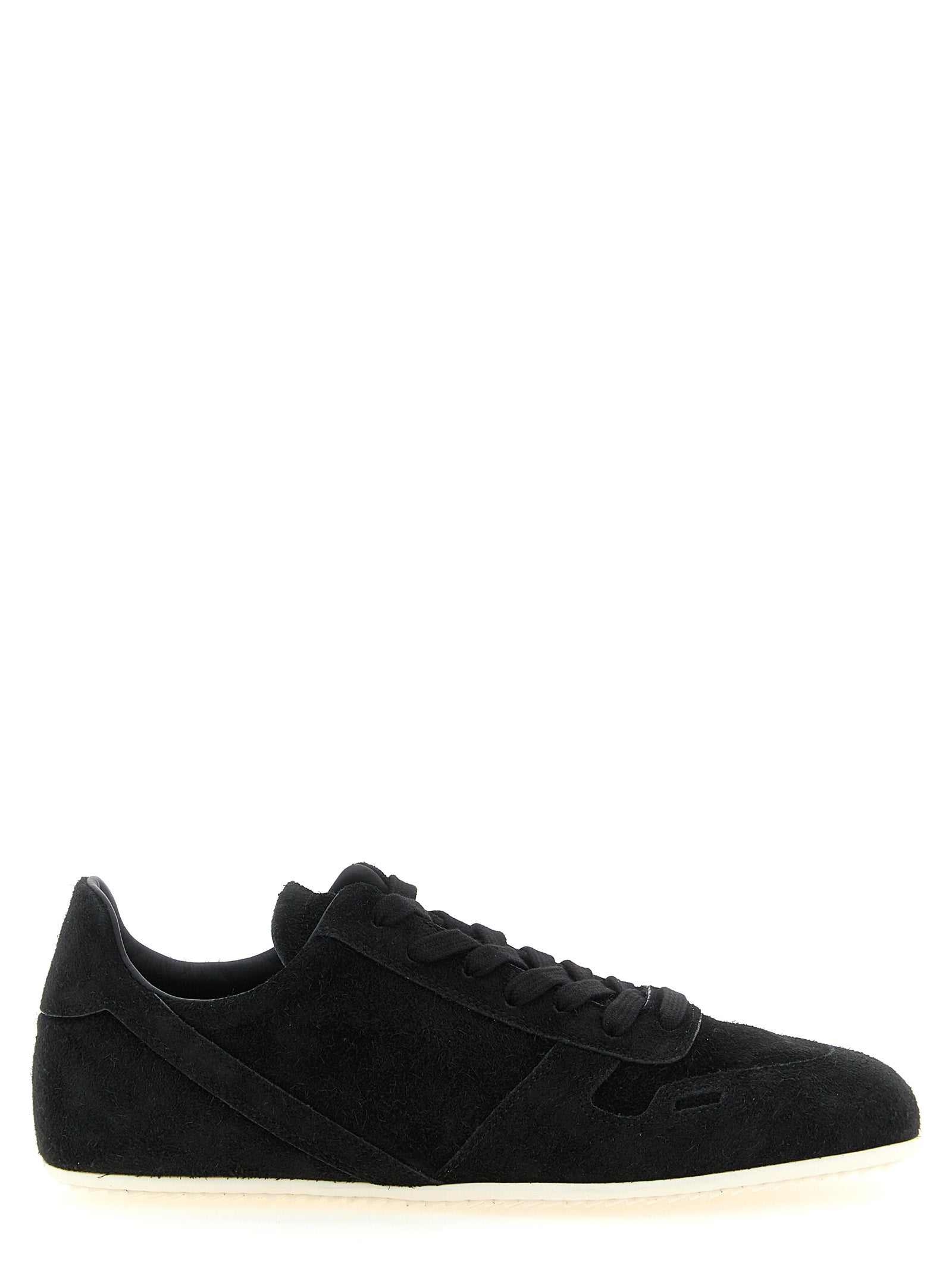Rick Owens Suede Calfskin Low-Top Sneaker — Black