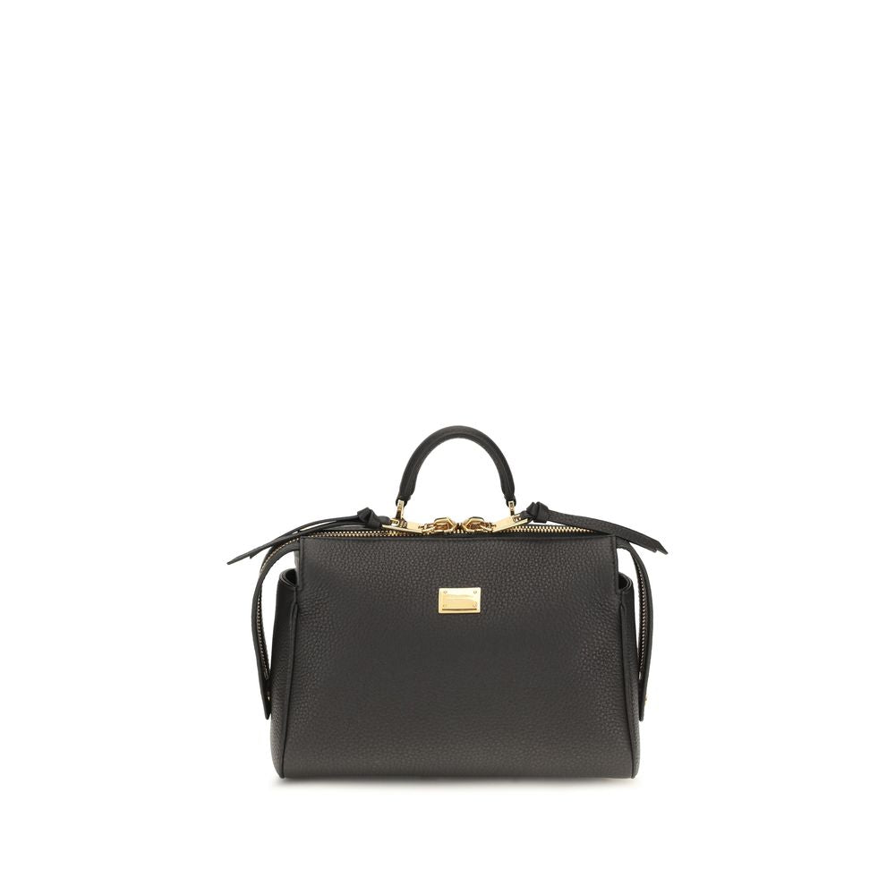 Dolce & Gabbana Calf Leather Top Handle Bag — Black