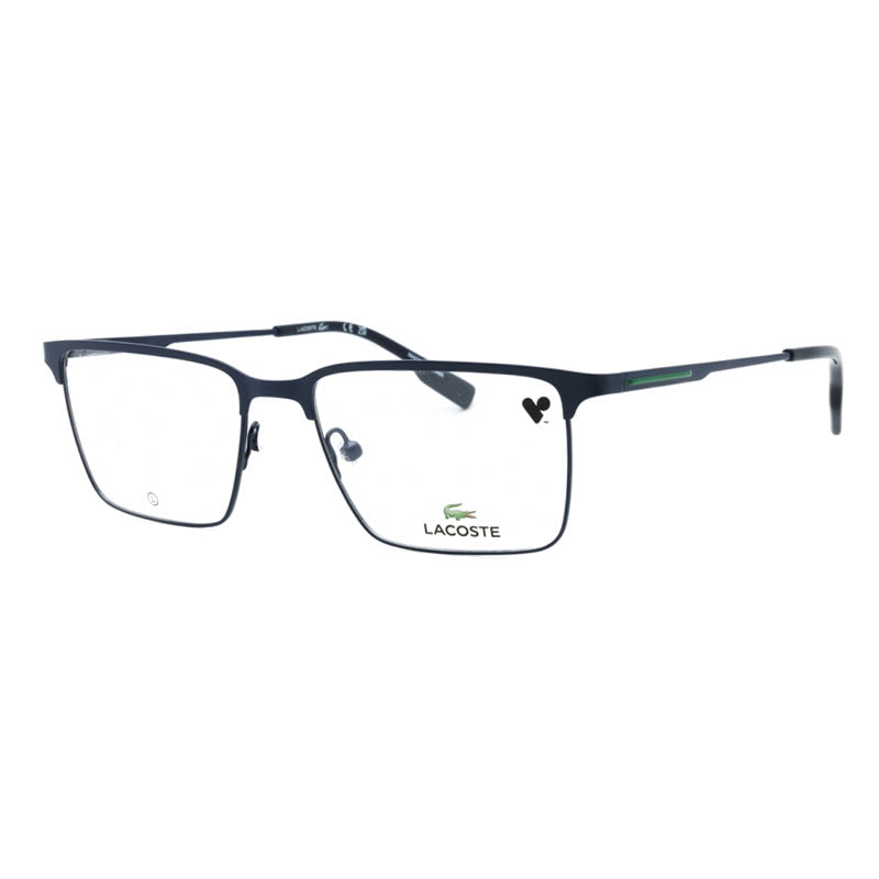 Lacoste L2296424 Rectangle Full Rim Metal Eyeglasses — Blue