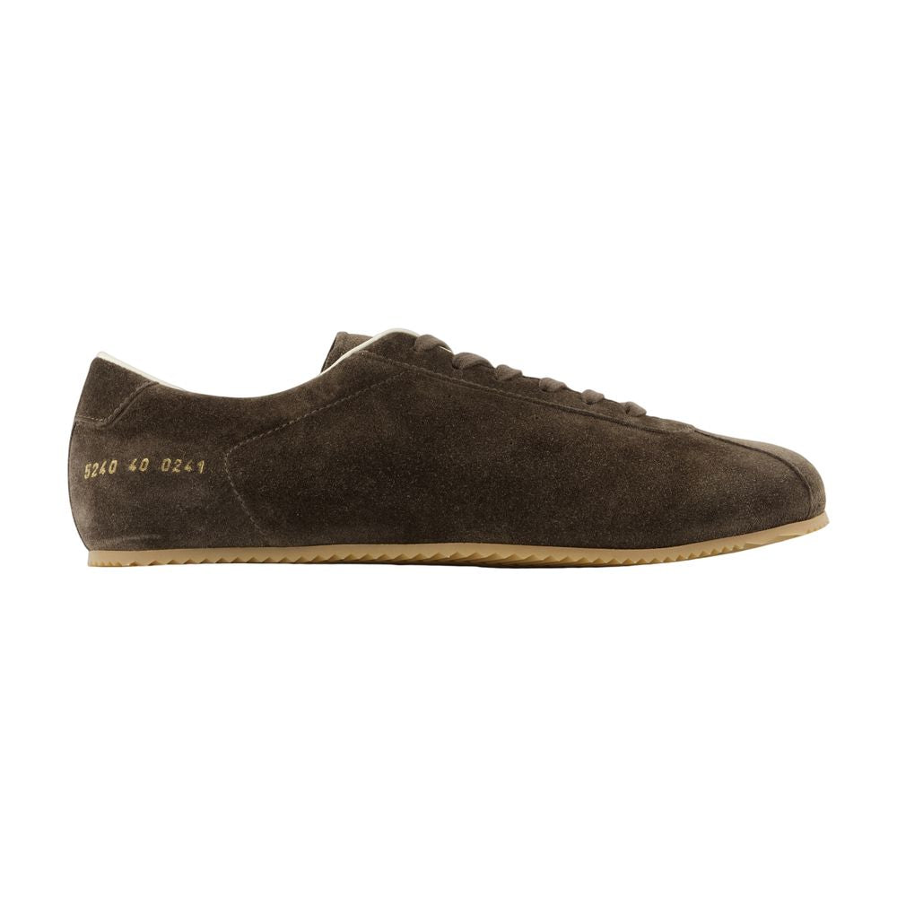 Common Projects Suede Driving Shoe Flat — Brown