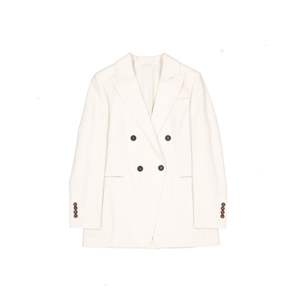 Brunello Cucinelli Virgin Wool Blazer — White