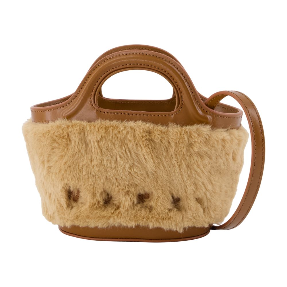 Marni Tropicalia Micro Top Handle Bag — Beige