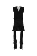Blumarine Ruched Viscose Dress — Black