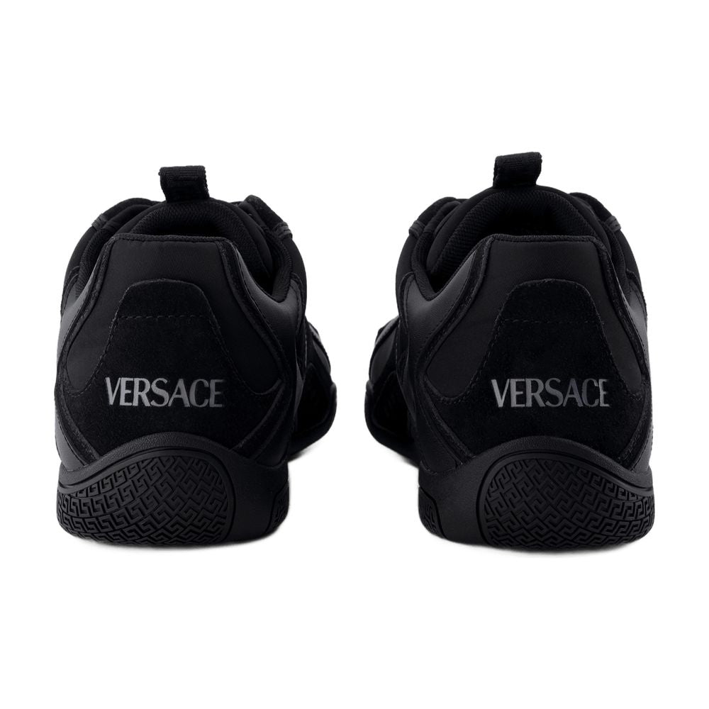 Versace Leather Calfskin Sneaker — Black