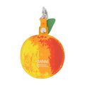 Ganni Leather Apple-Shaped Wallet — Orange