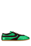 Dries Van Noten Metallic Leather & Suede Sneaker — Green