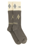 The Attico Logo-Inlaid Ribbed Cotton Socks — Gray