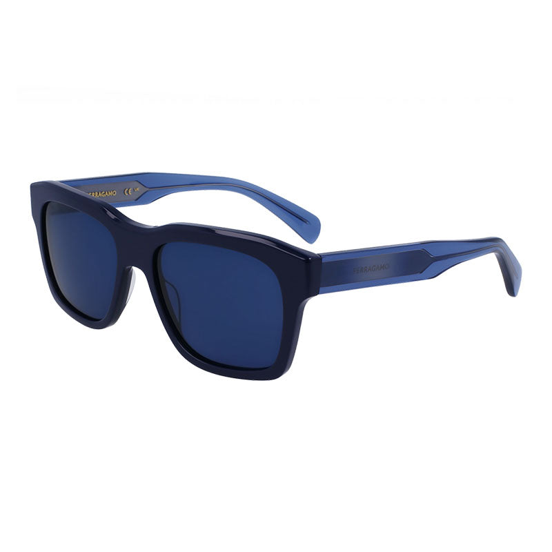 Ferragamo Square Full Rim Sunglasses — Blue