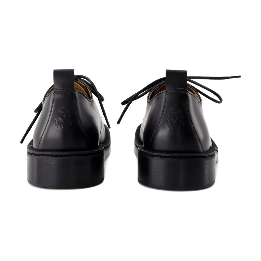 Alexander McQueen Lace-Up Calfskin Derby — Black