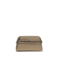 Moschino Belt-Detail Goatskin Clutch — Beige