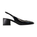 Courreges Patent Leather Block Heel Slingback Heel — Black