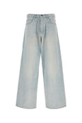 Balenciaga Wide-Leg Cotton Jeans — Blue
