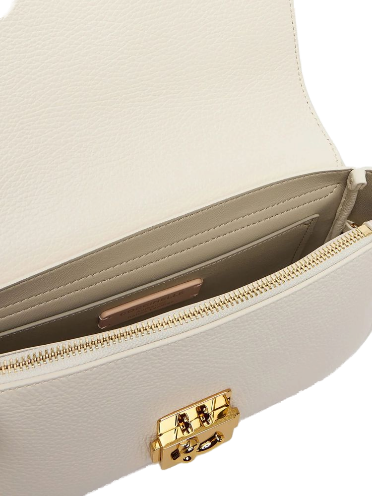 Coccinelle C-Me Lock Shoulder Bag — White