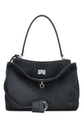 Balenciaga Calf Suede Shoulder Bag — Gray