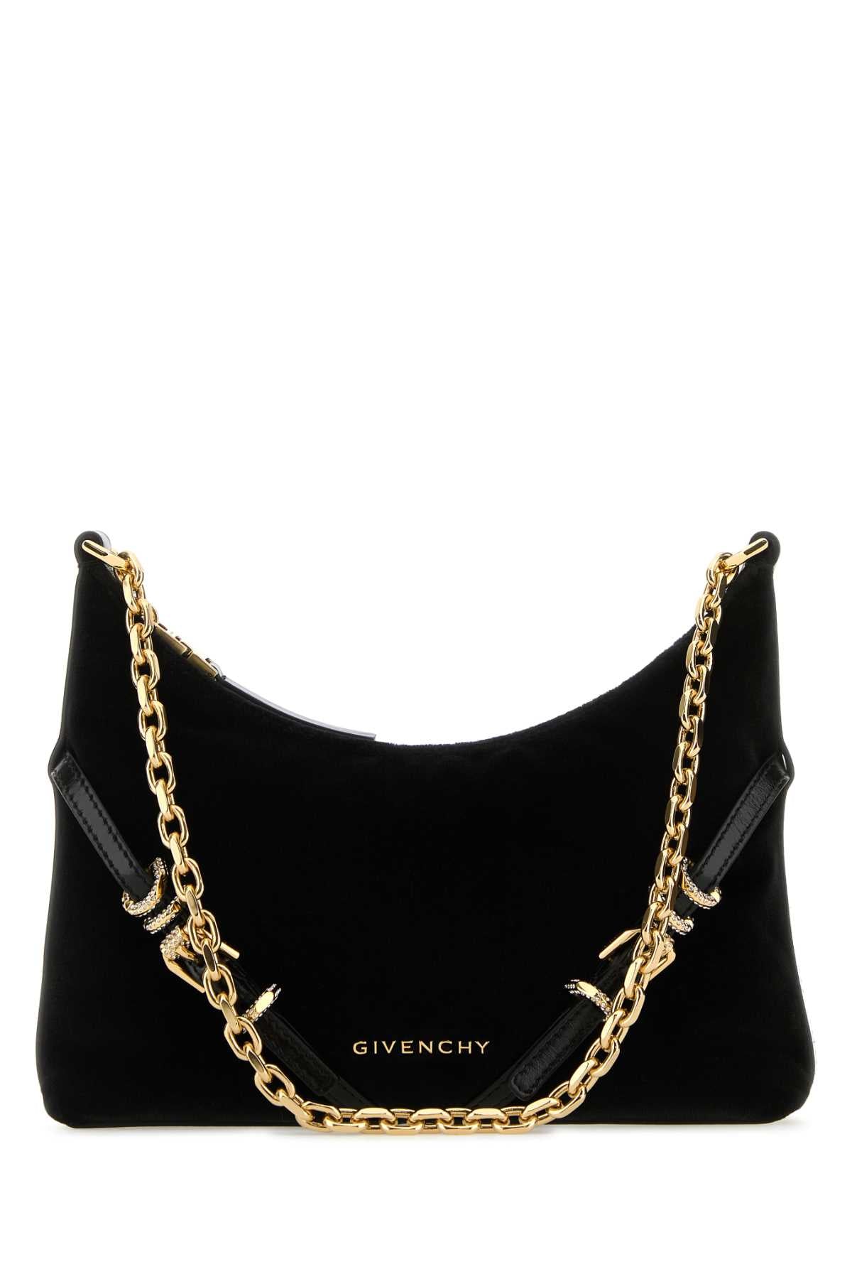 Givenchy Chain-Strap Suede Shoulder Bag — Black