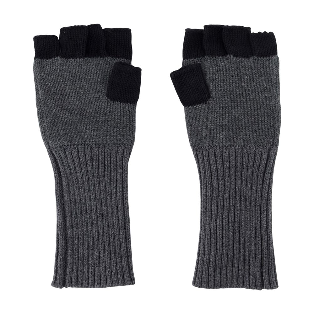 Charles Jeffrey Loverboy Two-Tone Ribbed Knit Gloves — Gray