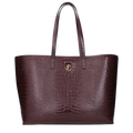 Jimmy Choo Crocodile-Embossed Leather Shoulder Bag — Burgundy