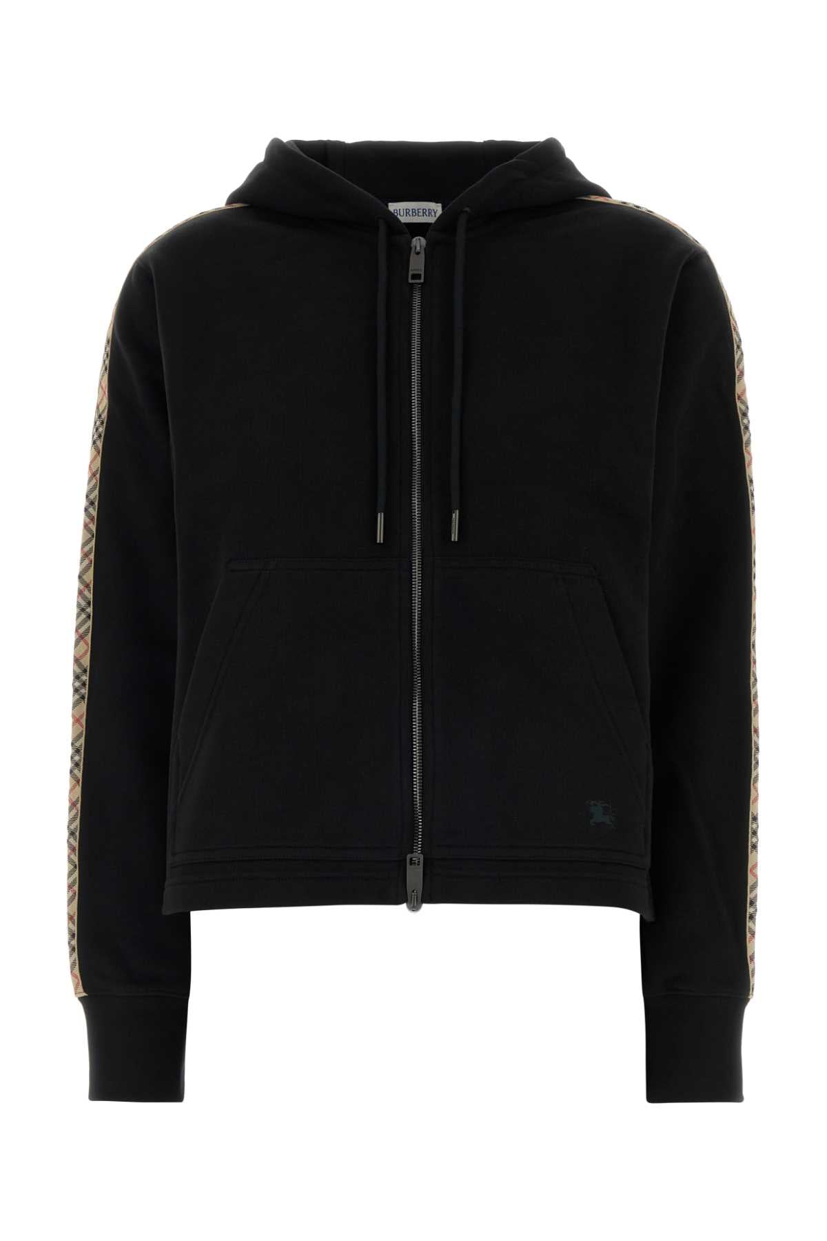 Burberry Check Stripe Sweatshirt — Black