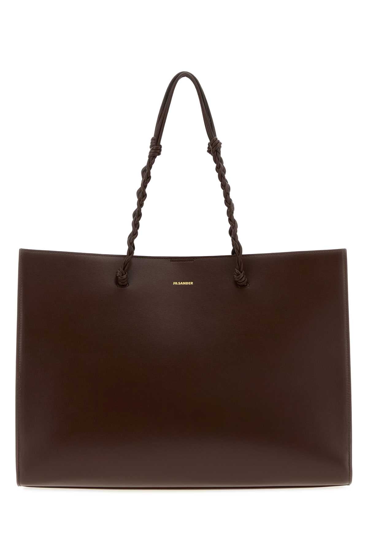 Jil Sander Twisted Rope Handle Tote Bag — Brown
