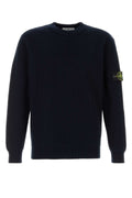 Stone Island Ribbed-Knit Cotton Sweater — Navy