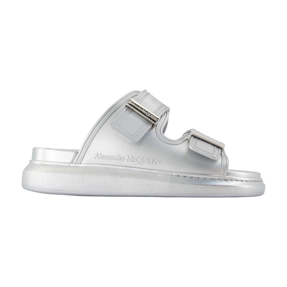 Alexander McQueen Rubber Hybrid Sandals — Silver