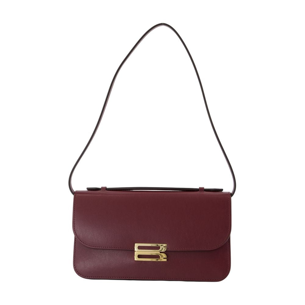 Victoria Beckham Midi Dorian Pochette Shoulder Bag — Burgundy