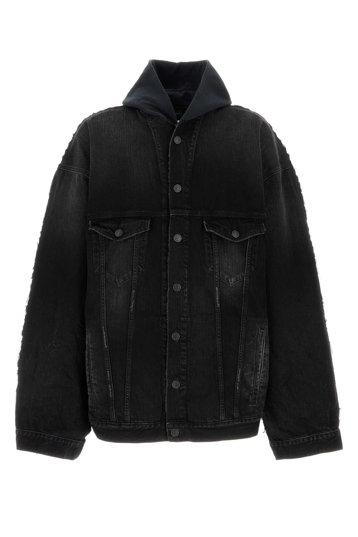 Balenciaga Oversized Black Denim Jacket — Black
