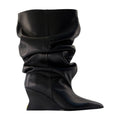 Balmain Leather Wedge Ankle Boot — Black