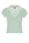 Courreges Collared Short-Sleeve Polo — Green
