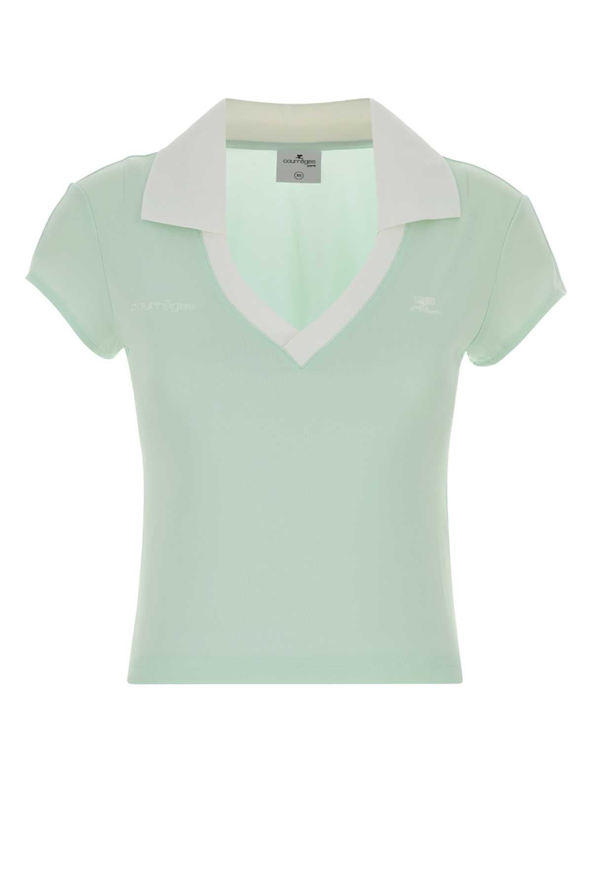 Courreges Collared Short-Sleeve Polo — Green